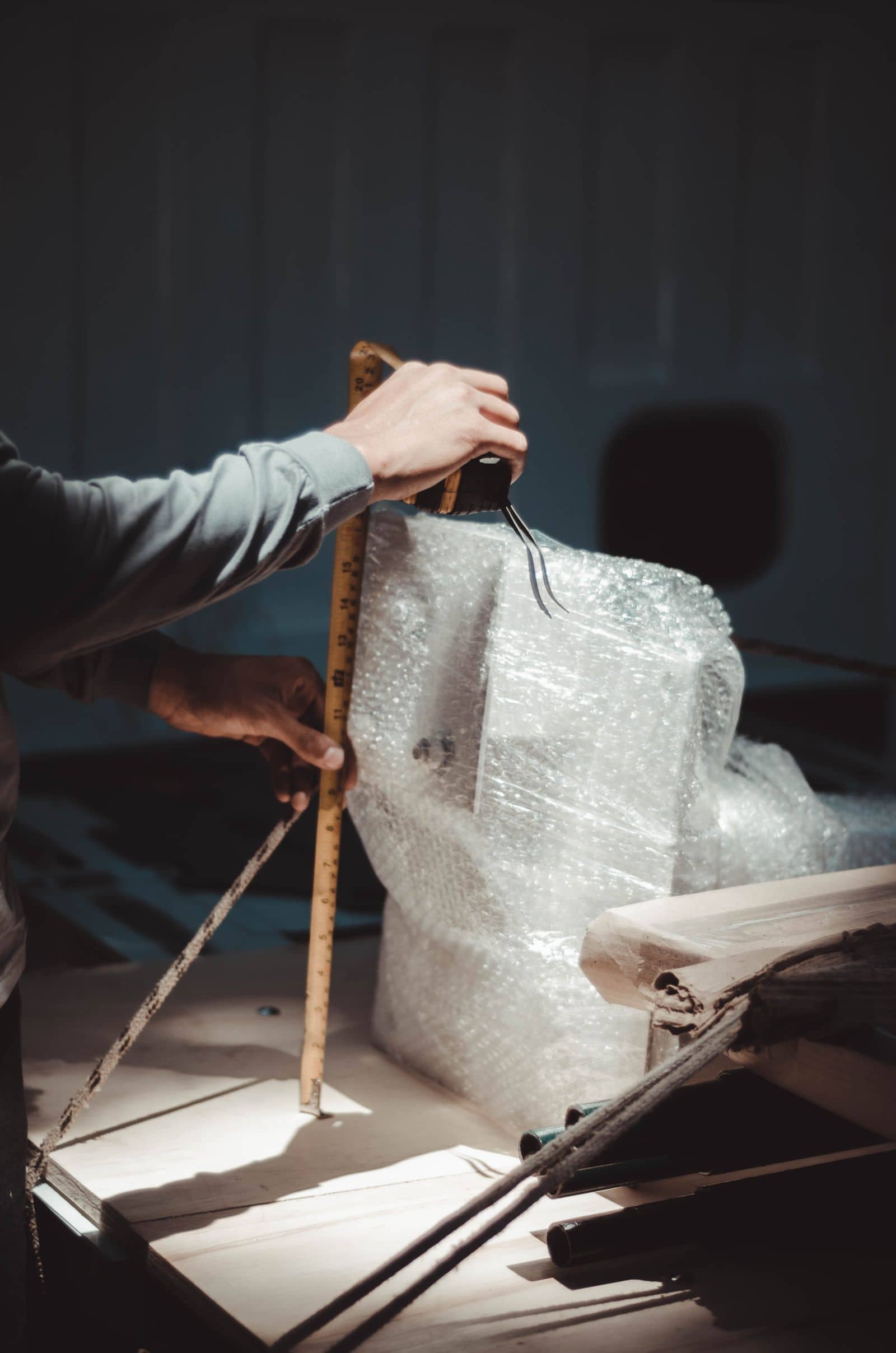 Your own photo of the parcel being measured