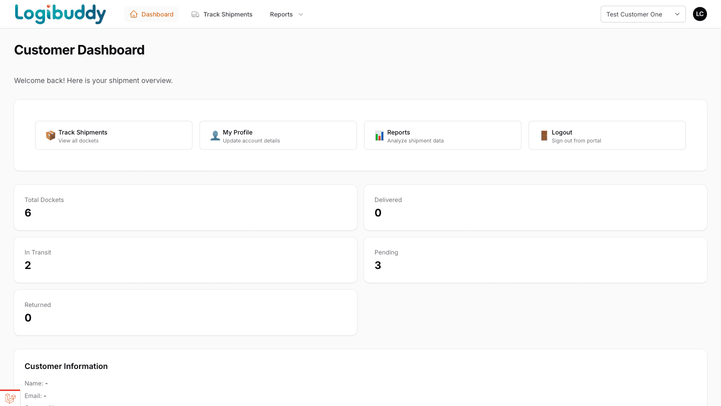 The Logibuddy dashboard