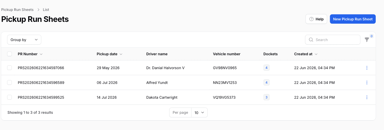 Pickup from your site in the Logibuddy dashboard